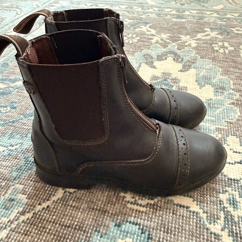 Kids Brown leather riding boots
